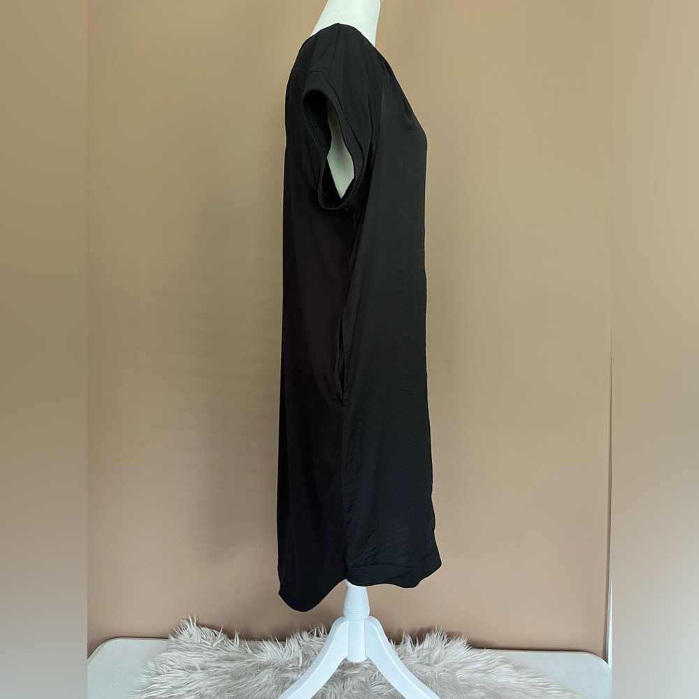 {Chico's} Tara Tee Dress Short Sleeve in Black - Size Chico's 0 (Small) - Picture 6 of 12